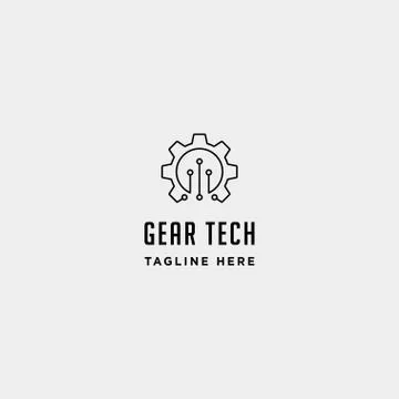 Gear technology logo vector engine industry icon symbol sign isolated Stock Illustration