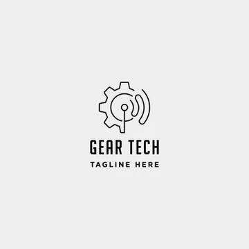 Gear technology logo vector engine industry icon symbol sign isolated Stock Illustration