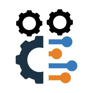 Gear, technology, microchip, modern technology icon 库存插图