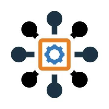 Gear, technology, microchip, modern technology icon 库存插图