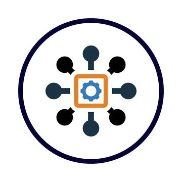 Gear, technology, microchip, modern technology icon Stockillustratie