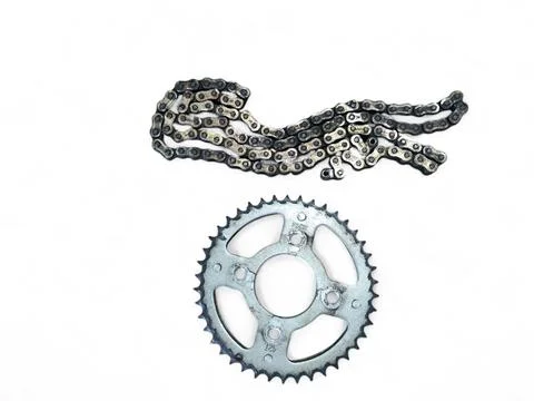 Gear teeth, chain through use Stock Photos