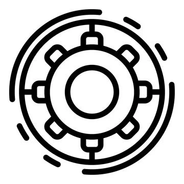 Gear thinking icon outline vector. Skill human Stock Illustration