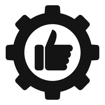 Gear thumb up icon simple vector. Process project change 스톡 일러스트