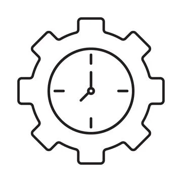 Gear with time icon vector for your web site design, logo, app, UI.illustrati Stock Illustration