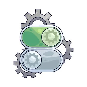 Gear with Toggle Switch illustration 스톡 일러스트