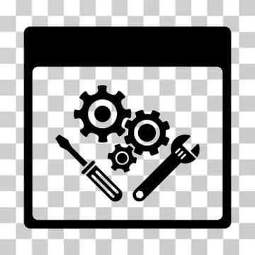 Gear Tools Calendar Page Vector Icon Ilustração Stock