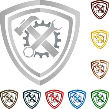 Gear, tools, locksmith, mechanic, logo Stock Illustration