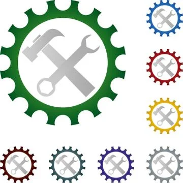 Gear, tools, mechanic, logo Stock Illustration