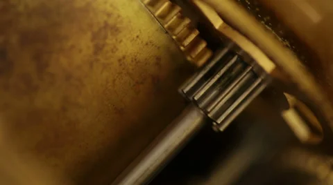 Gear train. Pendulum clock. Stock Footage 33590673