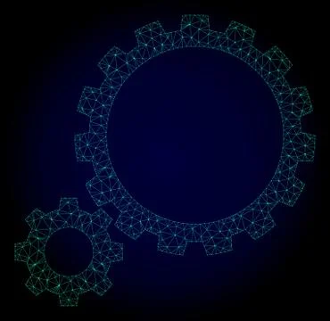 Gear Transmission Polygonal Frame Vector Mesh Illustration Stock-Illustration