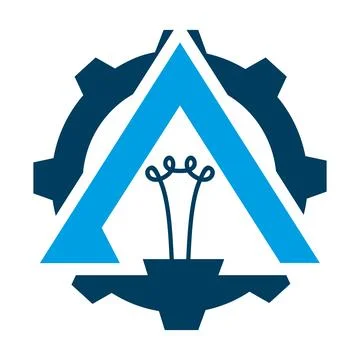 Gear Triangle Technology Engineering Icon Template Modern Vector Logo Design Stock Illustration