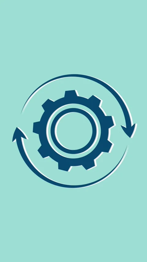 Gear turning in continuous loop, symbolizing progress and development, blue.. Vídeos de archivo 338039428