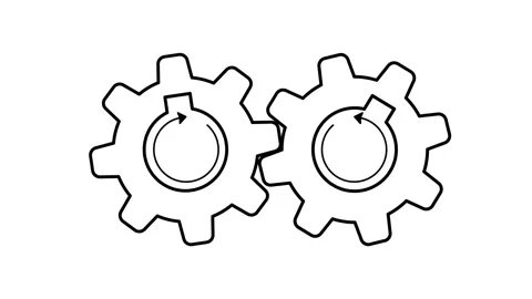 Gear two arrow animation Stock-Footage 313463127