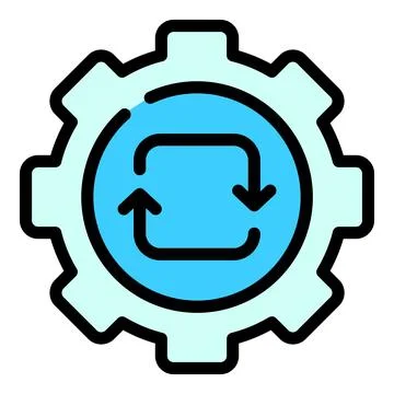 Gear update icon vector flat Stock Illustration