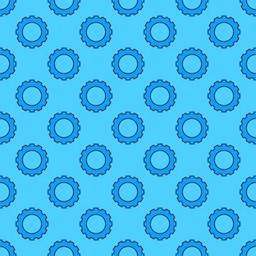 Gear vector concept blue seamless pattern イラスト素材