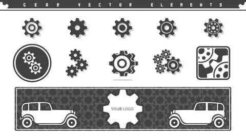 Gear vector elements set Stock Illustration