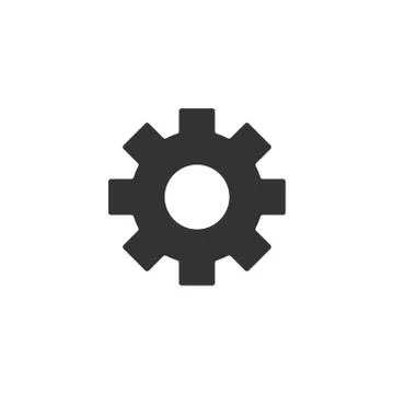 Gear vector icon in flat style. Cog wheel illustration on white isolated back Stock Illustration