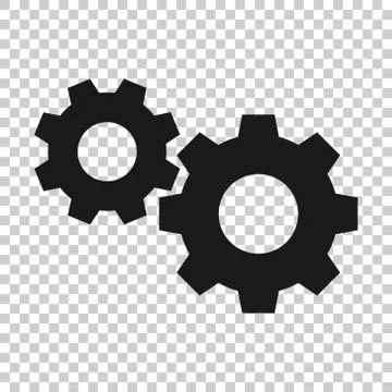 Gear vector icon in flat style. Cog wheel illustration on white isolated back Stock Illustration
