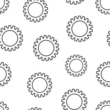 Gear vector icon in flat style. Cog wheel illustration on white isolated back Stock Illustration