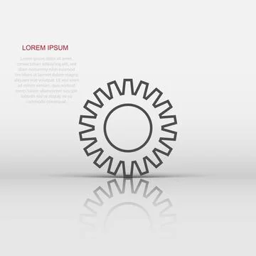 Gear vector icon in flat style. Cog wheel illustration on white isolated ba.. Ilustración de archivo