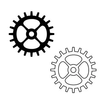 Gear vector icon in flat style.cog wheel isolated on transparent background.v Illustrazione stock
