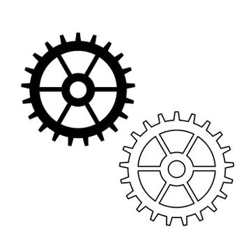 Gear vector icon in flat style.cog wheel isolated on transparent background.v Ilustración de archivo