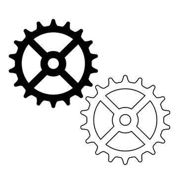 Gear vector icon in flat style.cog wheel isolated on transparent background.v Stock Illustration