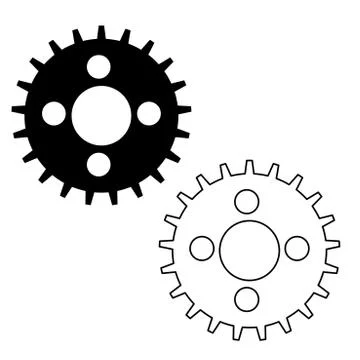 Gear vector icon in flat style.cog wheel isolated on transparent background.v Stock Illustration