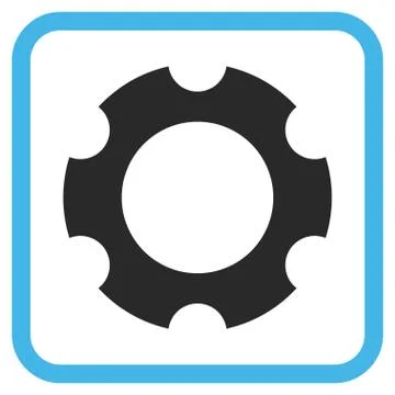 Gear Vector Icon In a Frame Illustrazione stock