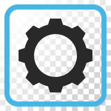 Gear Vector Icon In a Frame Illustrazione stock