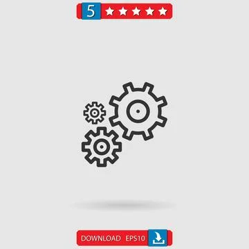 Gear vector icon Stock Illustration