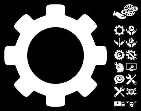Gear Vector Icon With Tools Bonus Stock Illustration
