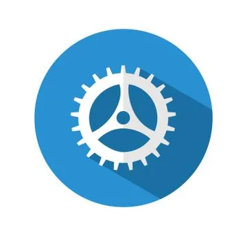 Gear vector icon.flat style of a gear wheel on a circular background with a l イラスト素材