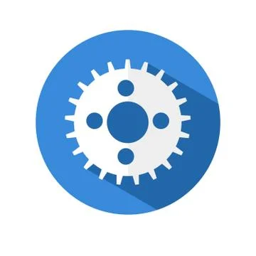 Gear vector icon.flat style of a gear wheel on a circular background with a l 스톡 일러스트