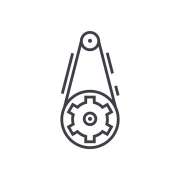 Gear vector line icon, sign, illustration on background, editable strokes Stock Illustration