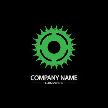 Gear vector logo isolated on a black background. Icon silhouette design templ Stock Illustration