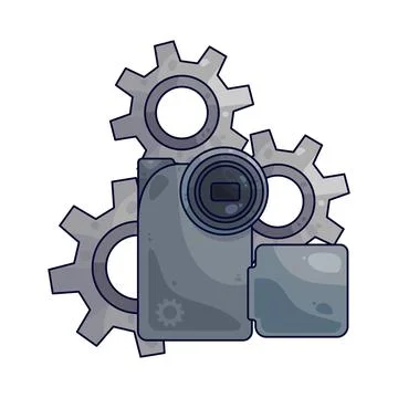 Gear with Video Camera illustration 스톡 일러스트