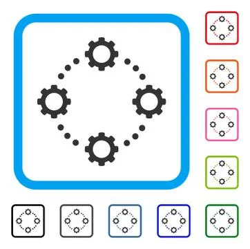 Gear Virtual Connection Framed Icon Illustrazione stock