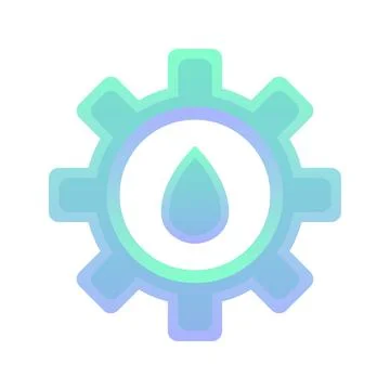 Gear water gradient logo design template icon Stock Illustration