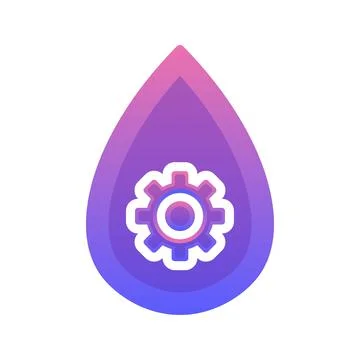 Gear water gradient logo design template icon Stock Illustration
