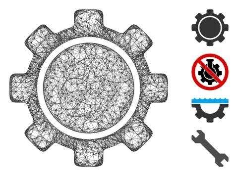 Gear Web Vector Mesh Illustration 스톡 일러스트