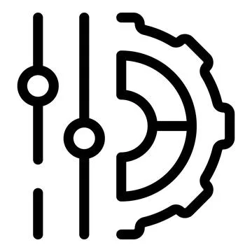 Gear wheel being adjusted with vertical sliders Stock Illustration