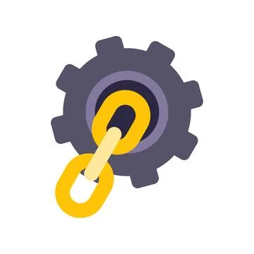 Gear wheel with chain link connection process Stockillustratie