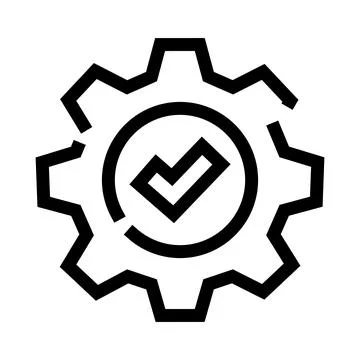Gear wheel with check mark validation concept Stock Illustration