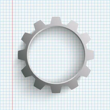 Gear Wheel Checked Paper Illustrazione stock