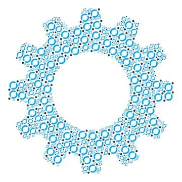 Gear Wheel Collage of Node Link Icons 스톡 일러스트