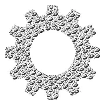 Gear Wheel Collage of Rocks Mining Icons Illustrazione stock