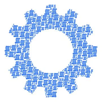 Gear Wheel Collage of Script Roll Icons 스톡 일러스트