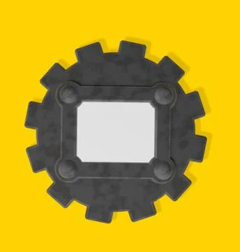 Gear wheel with frameborder - 3d illustration Illustrazione stock